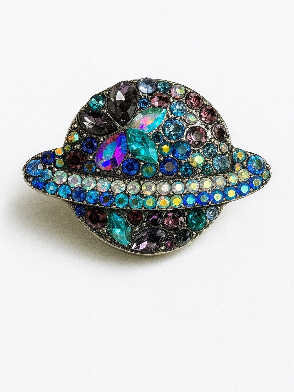 Crystal Planet Brooch - Multicolor Sparkling Jewelry Pin